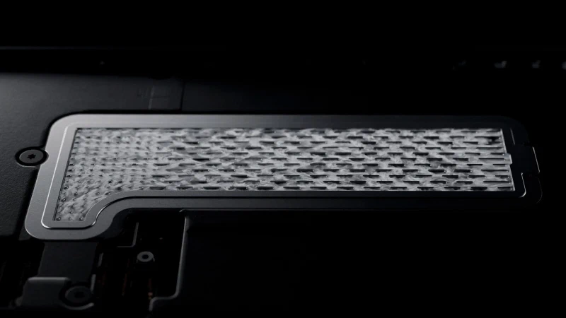Close-up of the laser-welded vapor chamber inside the iPhone 17 Pro